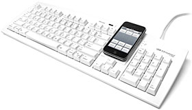 Matias USB 2.0 Keyboard + smartphone stand for Mac/White(US)