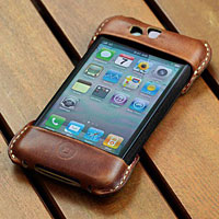 TUNEWEAR × Roberu iPhone 4S/4 Outer Leather Cover for eggshell