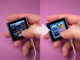 iPod nanoの画面をタッチし続けて、一発でホーム画面に戻る