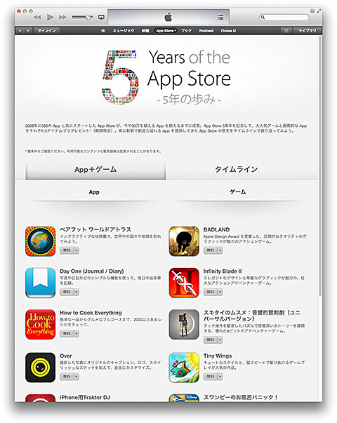 5 Years of the App Store -5年の歩み-