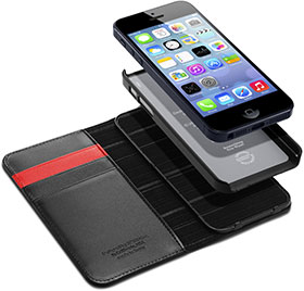 SPIGEN SGP iPhone 5/5s Leather Wallet Case Snap S