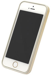 パワーサポート フラットバンパーセット for iPhone 5S/5 ゴールド