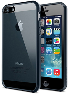 Spigen iPhone 5/5sケース ウルトラ・ハイブリッド ブラック／メタル・スレート