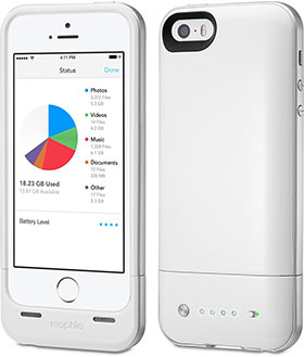 mophie space pack For iPhone 5s/5 Memory Storage Battery Case