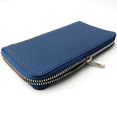 Real leather  CRÊPE  Brand Blue Zipper Round Style/Magnet belt closure for iPhone 6/6 Plus
