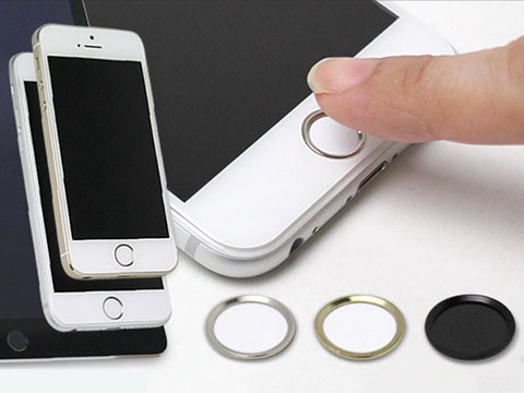 指紋認証対応！アルミリング付きホームボタンシール for iPhone/iPad