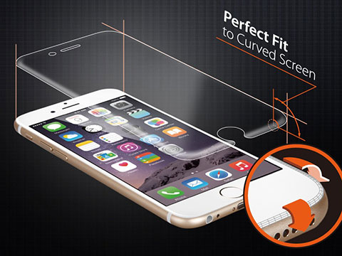 Spigen iPhone 6 Plus 5.5 カーブド・クリスタル 全面液晶保護フィルム