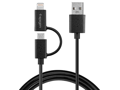 Spigen C21 Dual Lightning / Micro USBケーブル