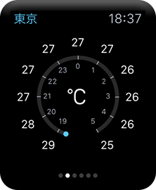 天気アプリの気温画面