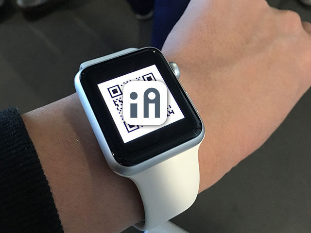 Apple Watchに表示したQRコード