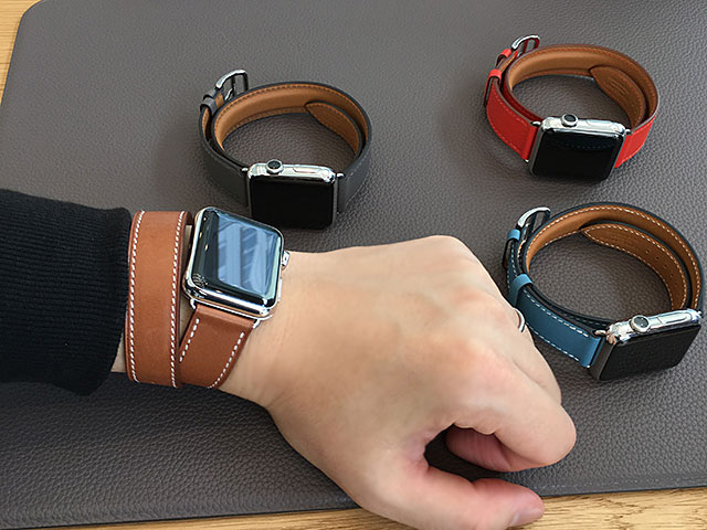 Apple Watch エルメス レザーベルト ドゥブルトゥール ゴールド-