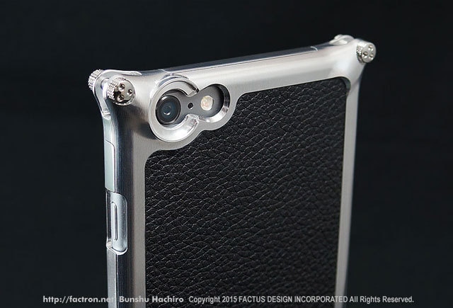 Quattro for iPhone 6s SP シャイニーシルバー×ブラックレザー　A2017