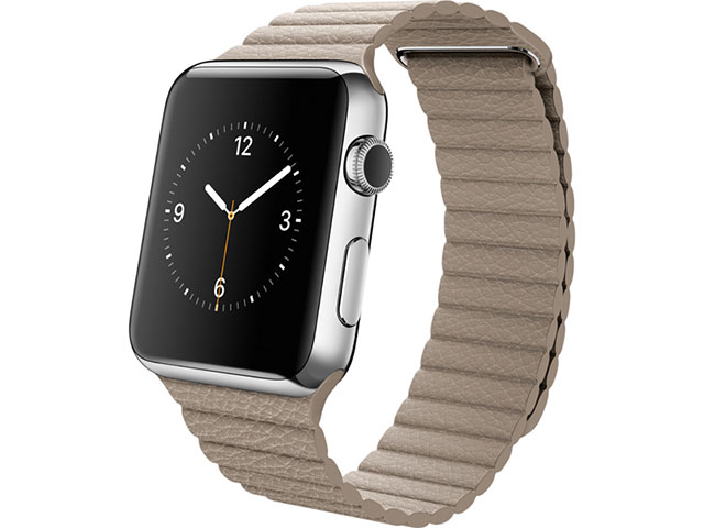 Apple Watch 42mmステンレスケースとストーンレザーループ L