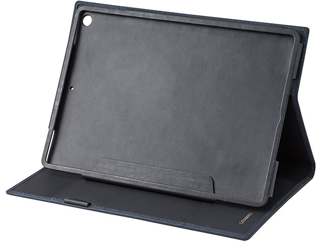GRAMAS Shrunken-calf Full Leather Case for iPad 9.7 Navy