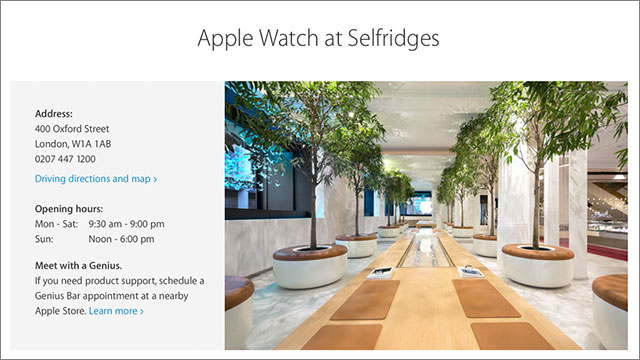 Apple Watch at Selfridges