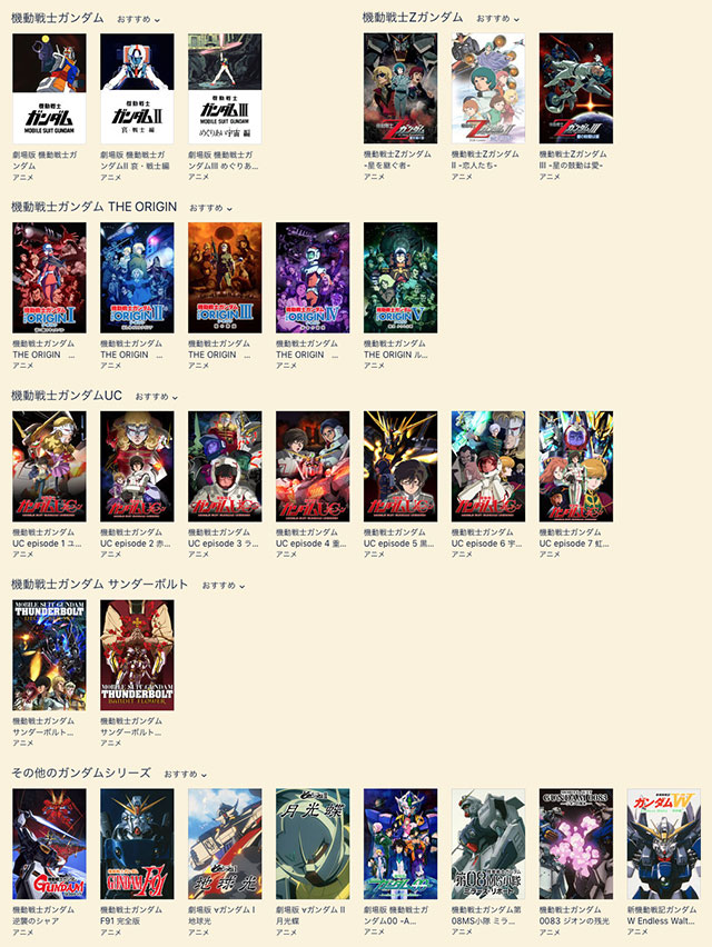 iTunes Store 機動戦士ガンダム