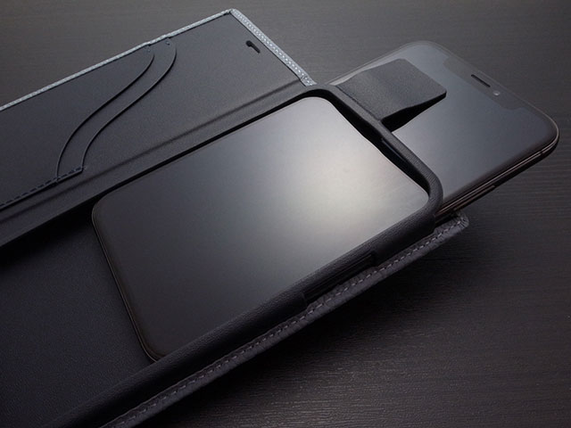 GRAMAS German Shrunken-calf Genuine Leather Book Case for iPhone XS