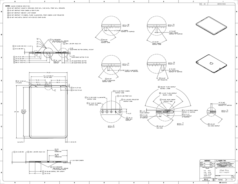 ニュース 新型ipad Pro 11インチ 12 9インチ 第3世代 の ケース制作者向け寸法図面公開 Apple Watchの図面も新規追加 Iをありがとう