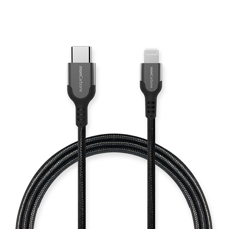 monCarbone KOBRA III Fast Charge MFi USB-C to Lightning cable