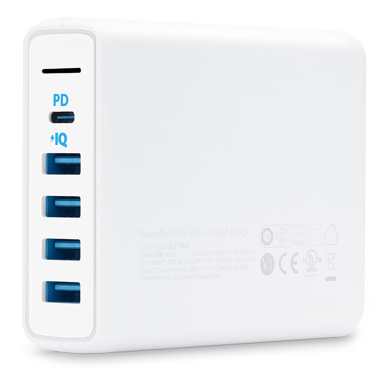 Anker PowerPort I PD 60W 5-Port USB Wall Charger with USB-C Cable