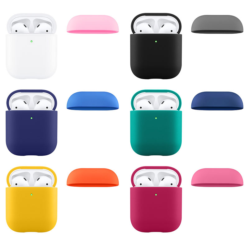 Power Support Silicone Dual Cap Case for AirPods