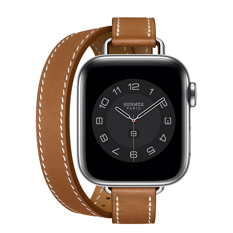 Apple Watch Hermès - 40mmケース用ヴォー・バレニア（フォーヴ）アトラージュ・ドゥブルトゥールレザーストラップ