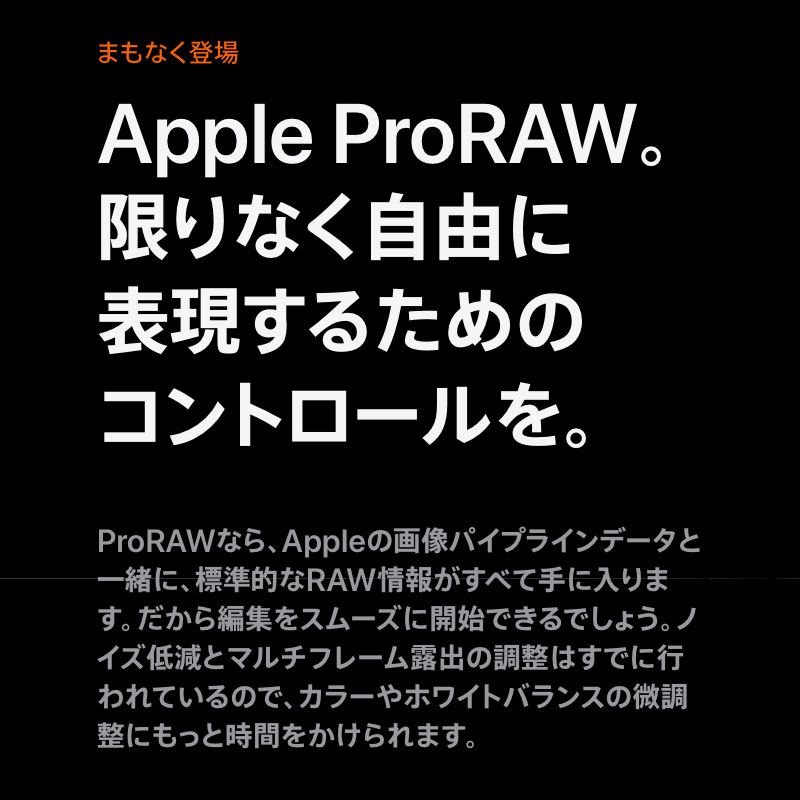 Apple ProRAWの説明
