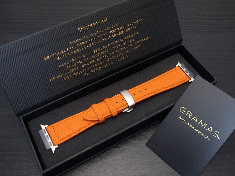 【レビュー】GRAMAS German Shrunken-calf Genuine Leather Watchband for Apple