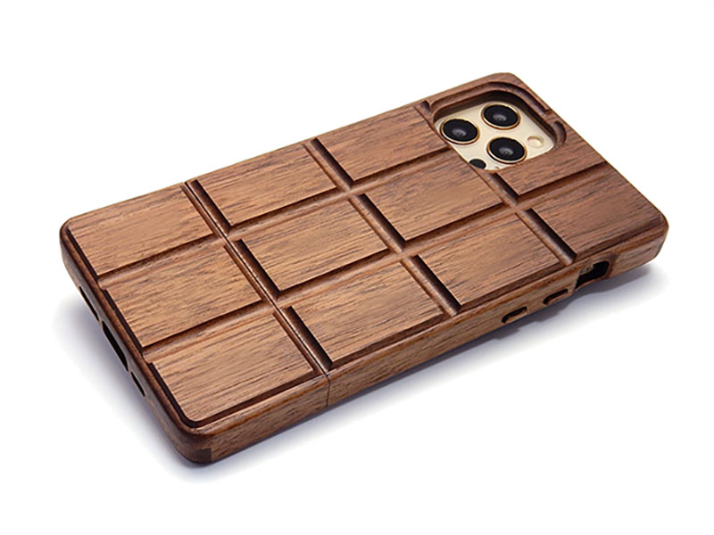 iPhone 12/12 Pro用 板チョコ型木製ケース