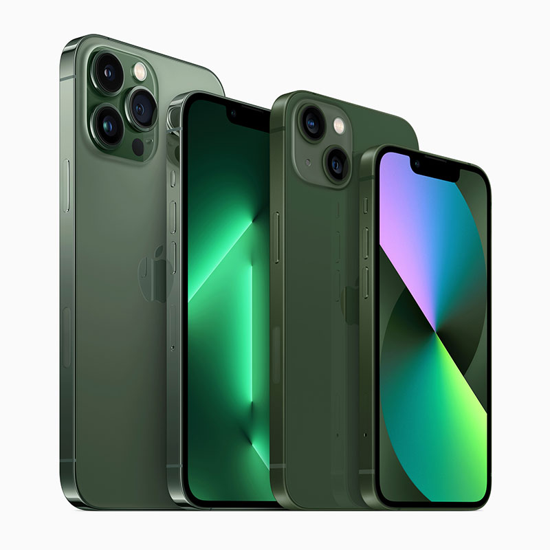 リンク】iPhone 13の新色グリーンと、13 Proの新色アルパイングリーン 