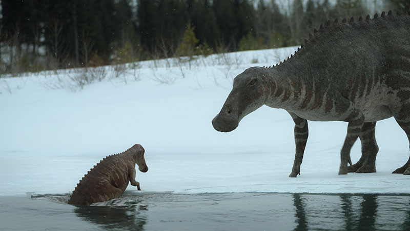 氷の世界の恐竜たち