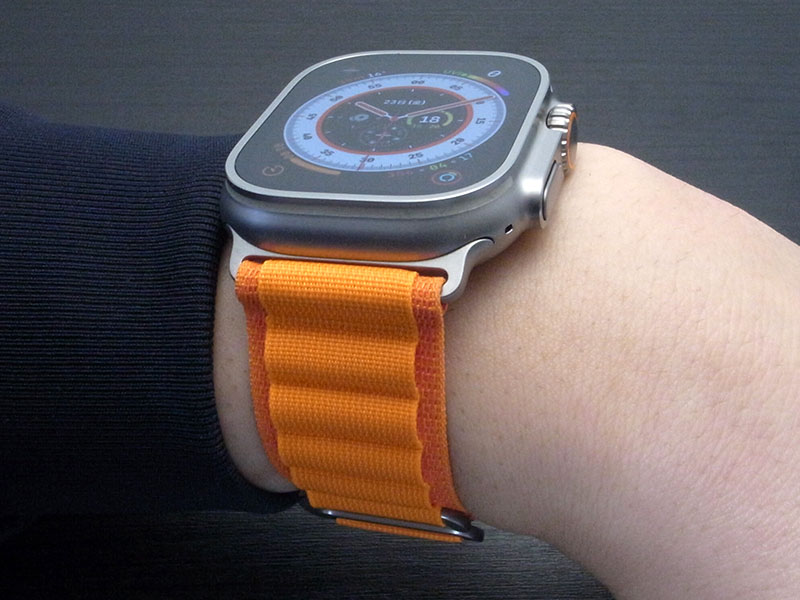 Apple Watch ultra 純正 Sサイズ アルパインループ オレンジ - ラバー 