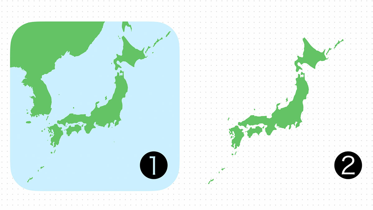フリーボードで日本地図を作る