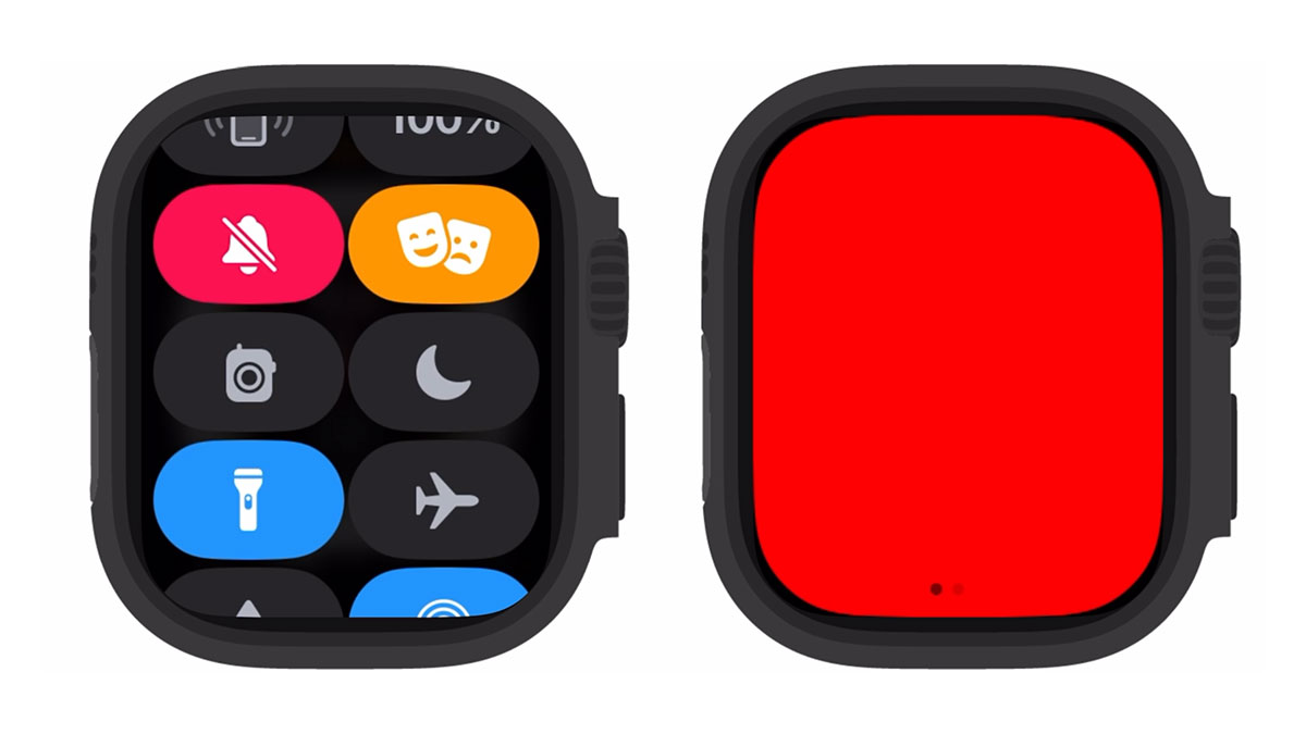 Apple Watchのフラッシュライトの画面