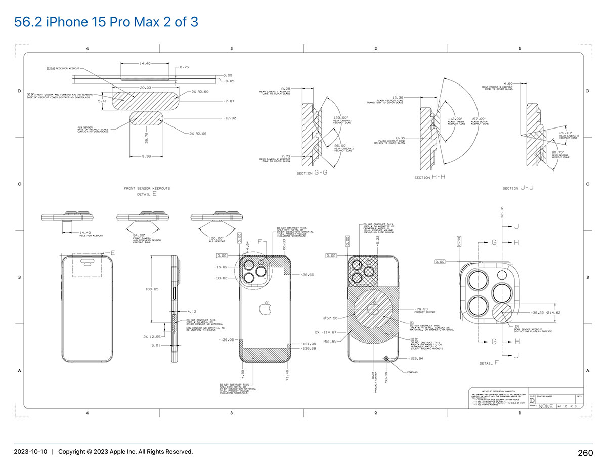 iPhone 15 Pro Maxの図面