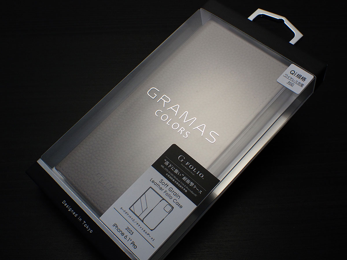 GRAMAS COLORS “G-FOLIO” ソフトグレインレザー フォリオケース iPhone 15 Pro用