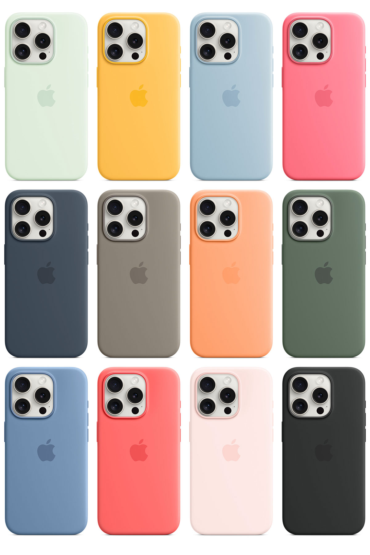 全12色のApple純正MagSafe対応iPhone 15 Proシリコーンケース