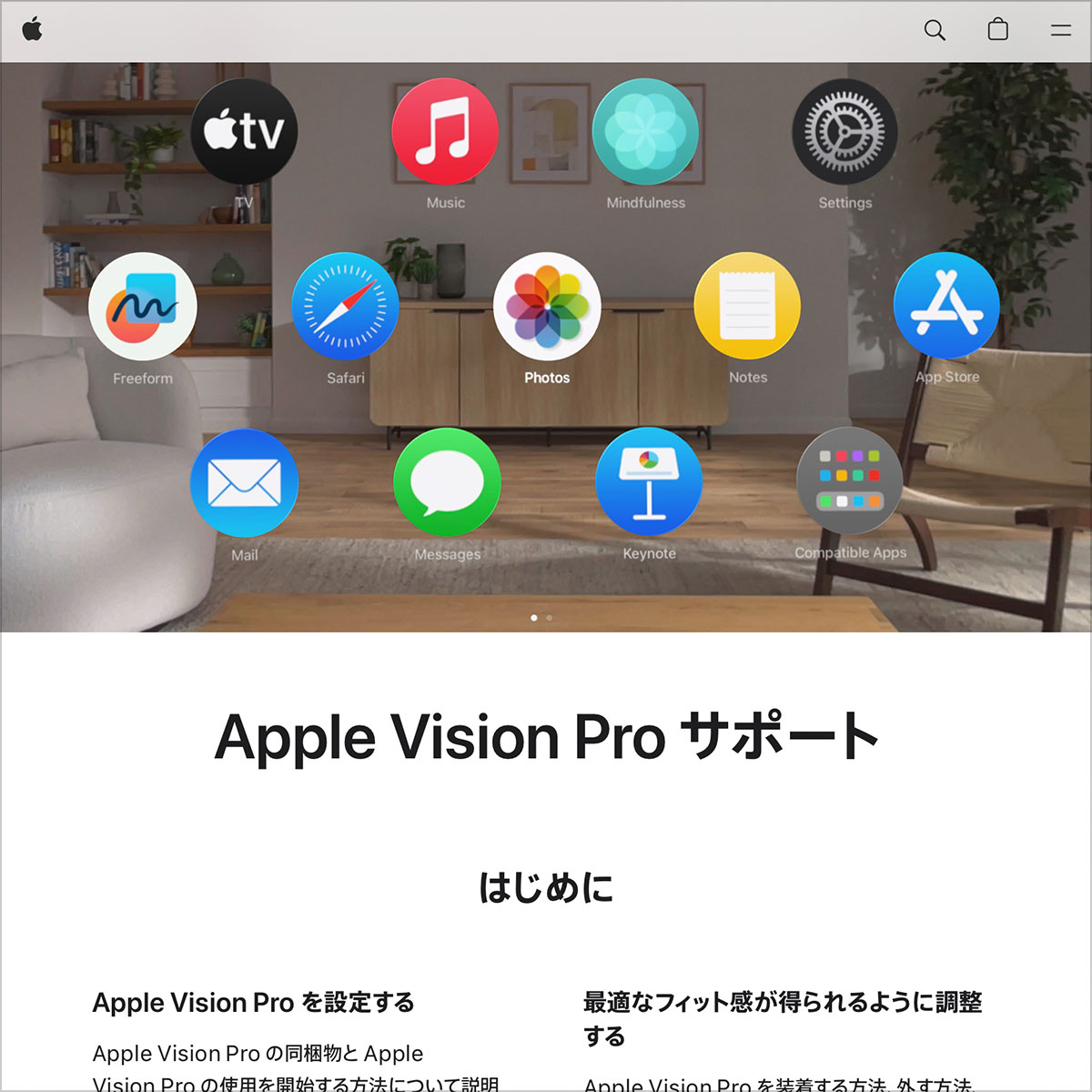 Apple Vision Pro Apple サポート