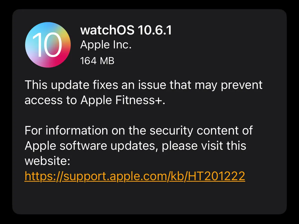 watchOS 10.6.1 ソフトウェアアップデート