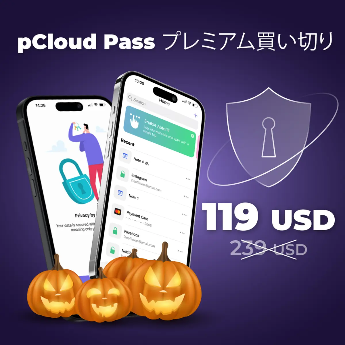 pCloud Pass 50％オフ