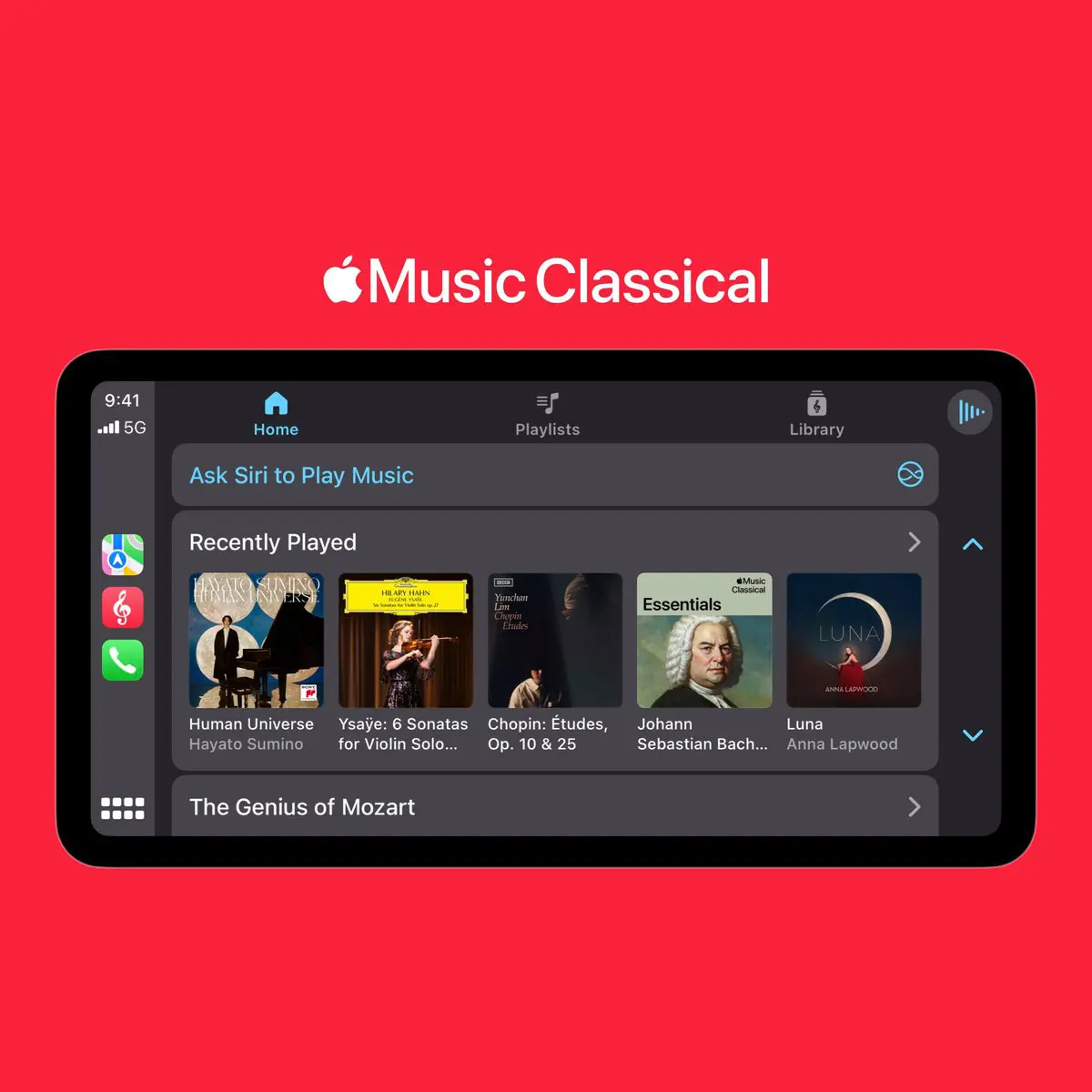 Apple Music ClassicalのCarPlay画面