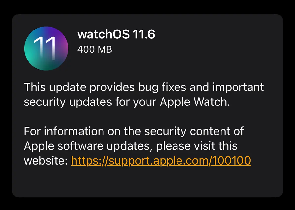 watchOS 11.6 ソフトウェアアップデート