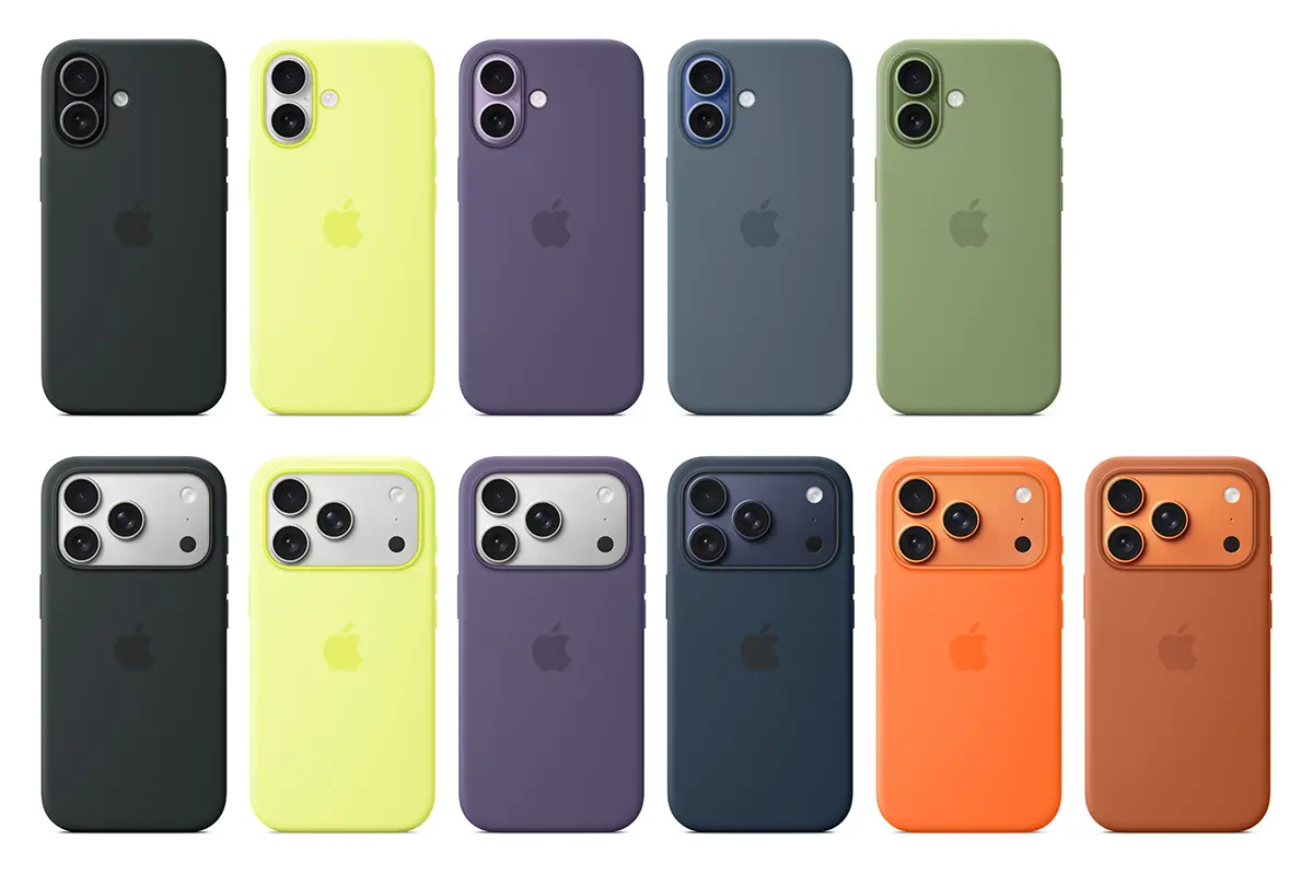 iPhone 17用とiPhone 17 Pro用のシリコーンケースのカラーバリエーション