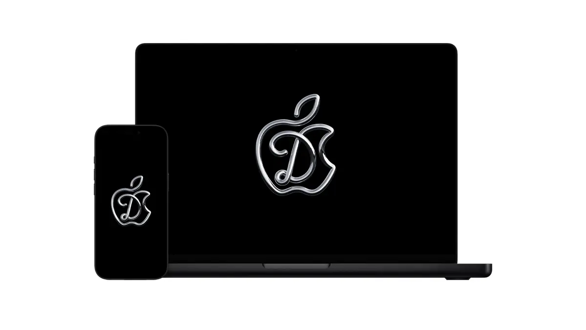 Apple Downtown Detroitの壁紙を設定したiPhoneとMacBook