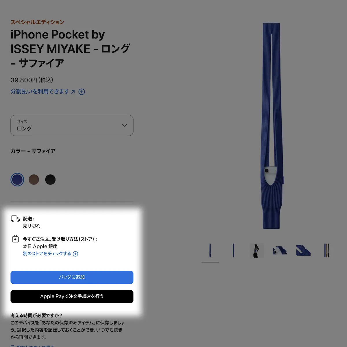 iPhone Pocketの購入画面
