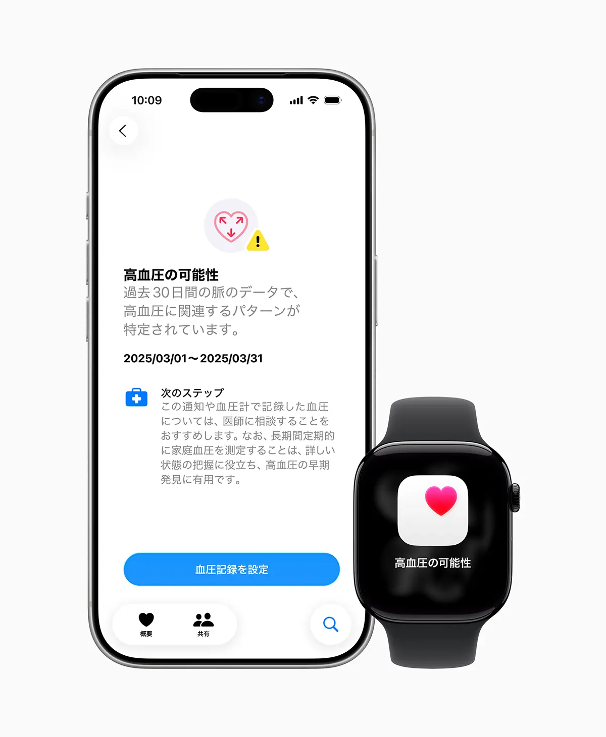 Apple Watchの高血圧パターンの通知