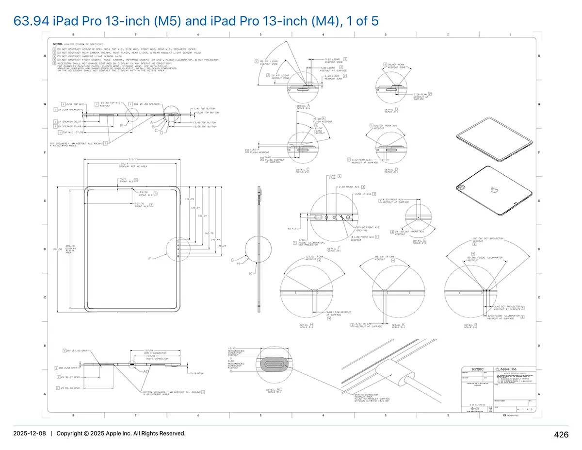 13インチiPad Proの図面