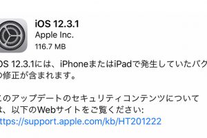 iOS 12.3.1 ソフトウェア・アップデート
