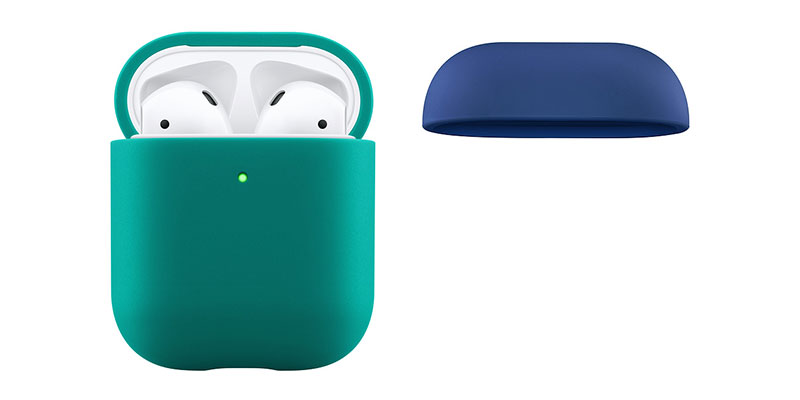 Power Support Silicone Dual Cap Case for AirPods