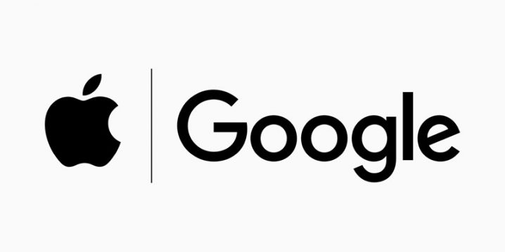 並んだAppleとGoogleのロゴ